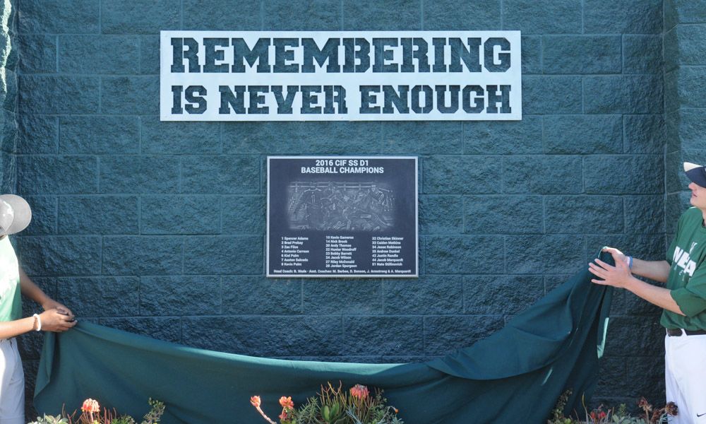 Remember is Never Enough Plaque Memorial Sign for School