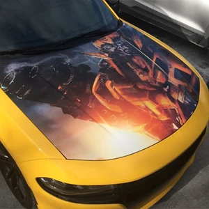 Transformer Hood Wrap For A Dodge Charger
