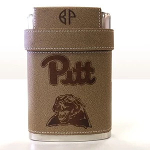 Laser Engraved Leather Stainless Steel Flask