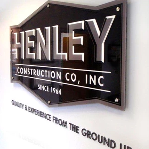 Henley Construction Lobby Sign