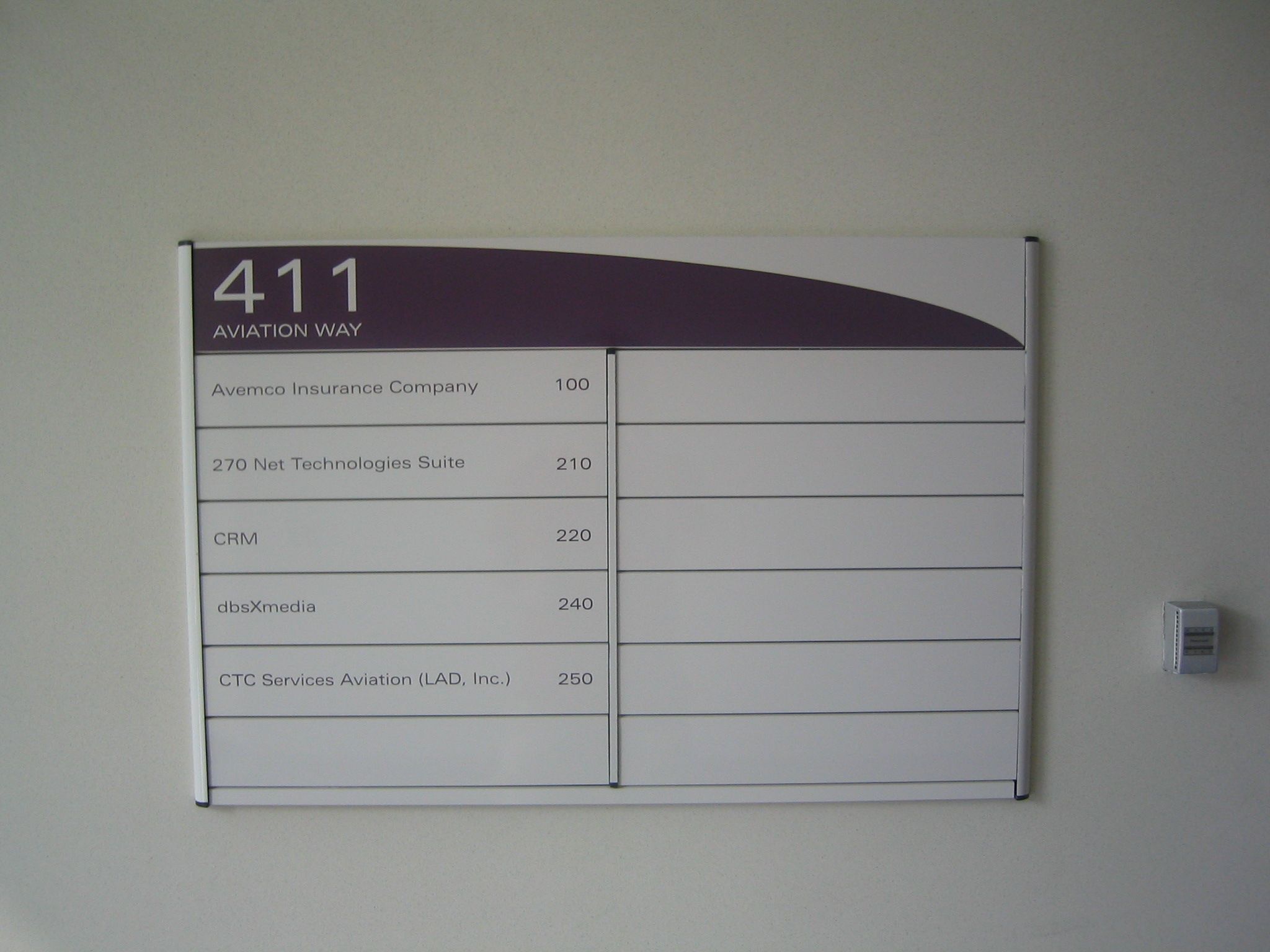 building directory sign room numbers