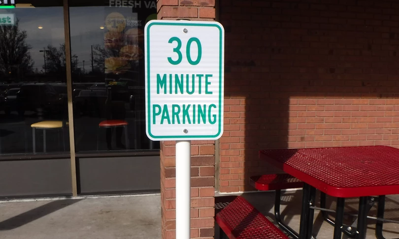 Parking signs in private parking lot