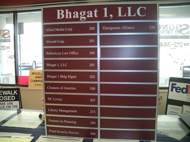 Custom Directory Signs Signs By Tomorrow of Alexandria