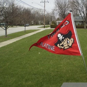 Palatine High School - D/S Muscots Flags, Pennant Shape