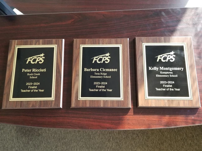 Engraved Plaques for FCPS Teacher of the Year