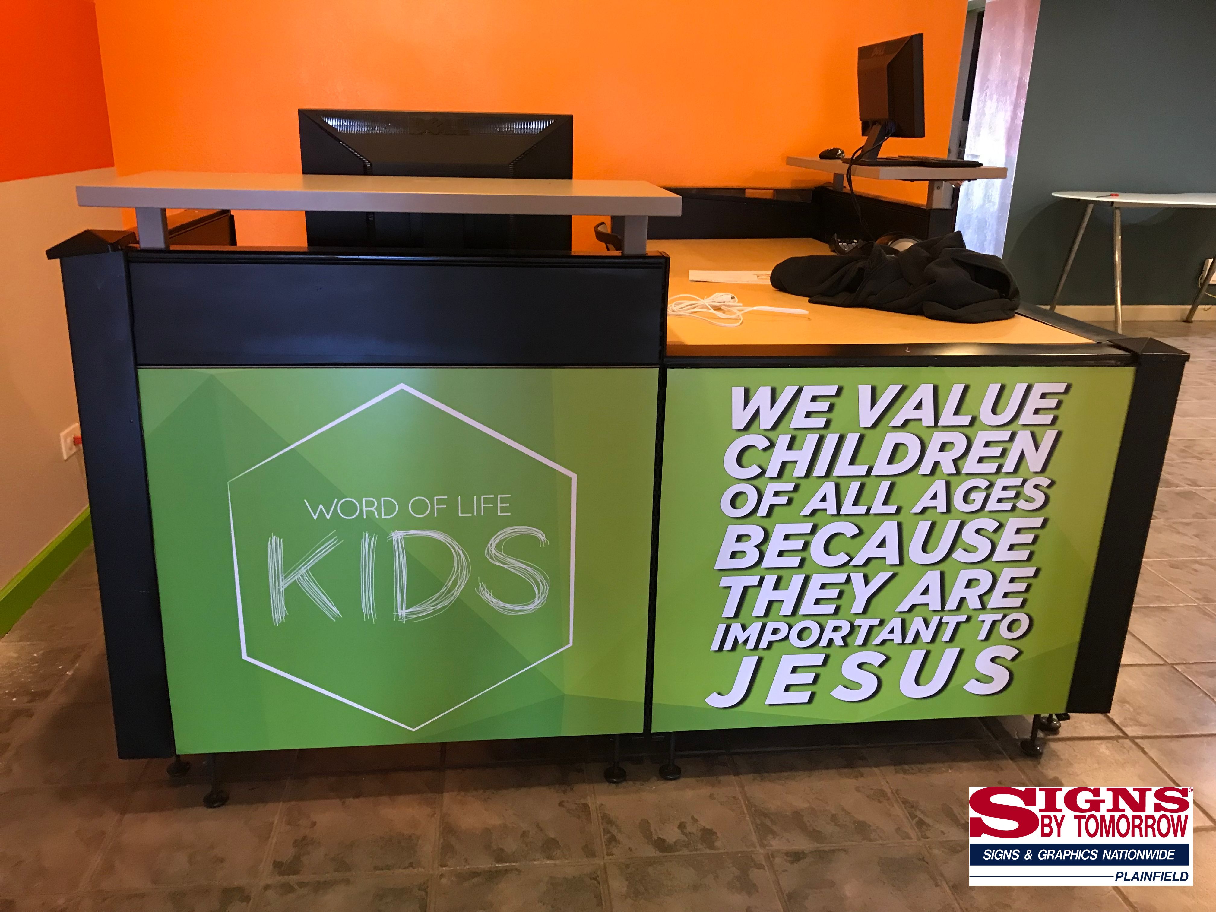 Front Desk Custom Graphics - Word of Life Church