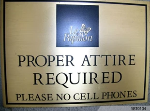 Proper Attire Required Engraved Sign