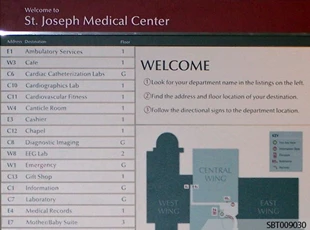 Medical Center Interior Directory Sign