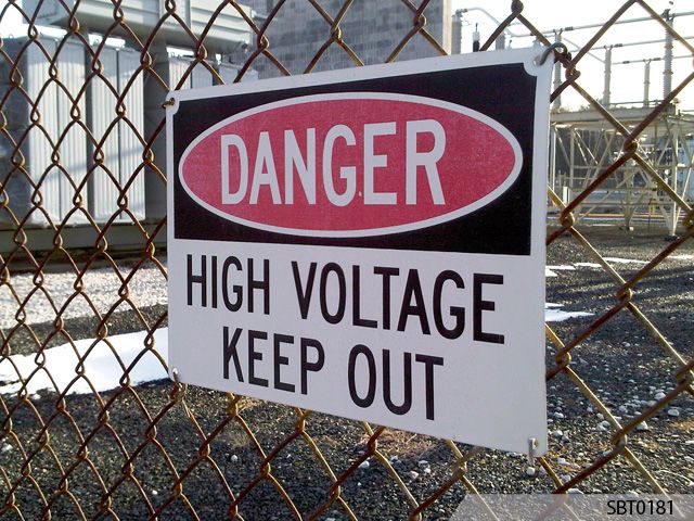 Warning High Voltage Sign