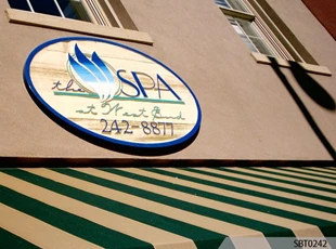 Spa Routed & Sandblasted Exterior Sign