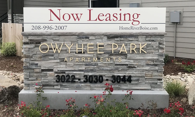 Now Leasing Monument Sign for Apartments