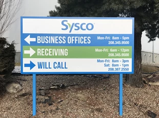 Business Offices Blue Post and Panel Directional Sign
