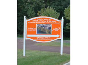 Apartment Identification Wayfinding Post and Panel Sign