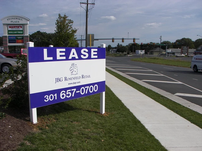 Lease Post and Panel Sign by Road
