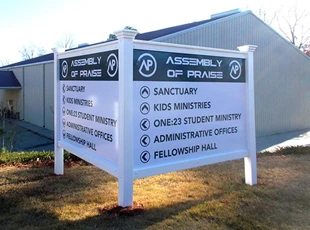 Assembly of Praise Post and Panel Sign