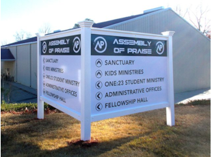 Assembly of Praise Post and Panel Sign