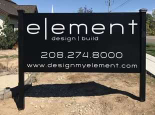 Black Post and Panel Sign for Design Company