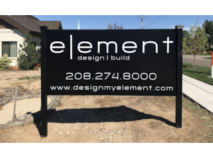 Black Post and Panel Sign for Design Company