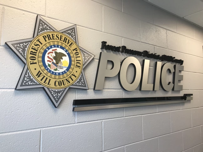 Brushed Aluminum 3D Lobby Sign For Police Station