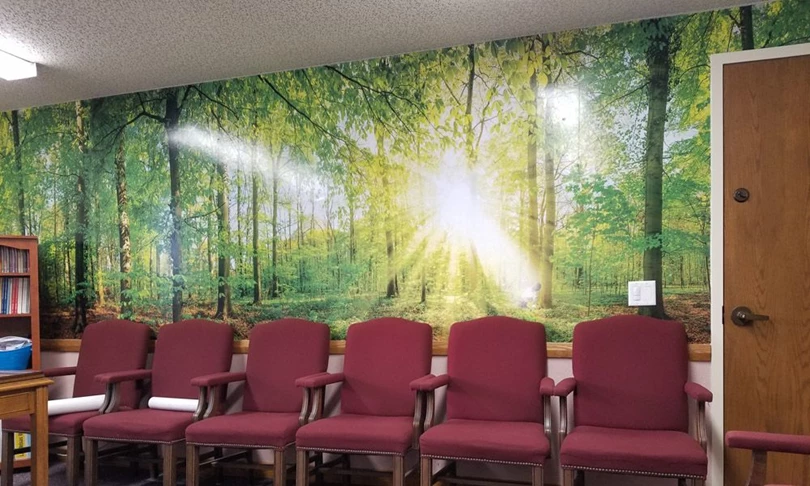 Interior Reception Wall Graphics with Forest Scene