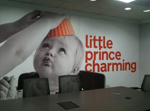 Interior Wall Graphics for Corporate Conference Room with Little Prince Charming Baby Face