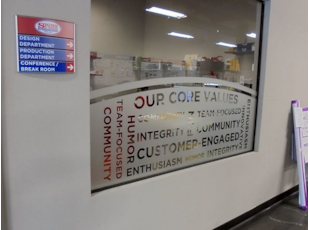 Frosted Window Graphics with Core Values