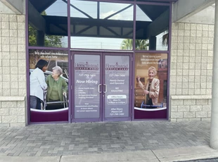 Perforated Window Graphics for Senior Care Home
