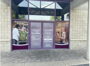 Perforated Window Graphics for Senior Care Home