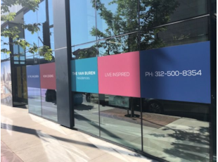 Property Management Window Graphics for Van Buren Apartments Side View