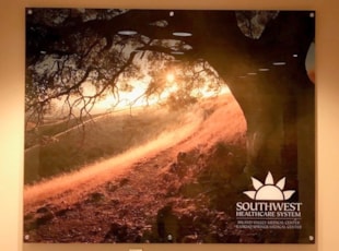 Acrylic Standoff Sign for Healthcare Medical Center with nature imagery