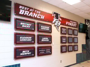 College Sports Team Acrylic Standoff Signs