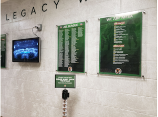 Acrylic Signs with Standoffs for College Gymnasium