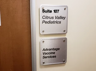 ADA Braille Standoff Signs for Pediatrics and Vaccine Services