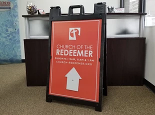 Church of the Redeemer A Frame Directional Sign