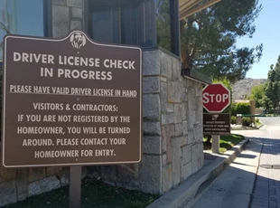 Metal Driver License Check Sign