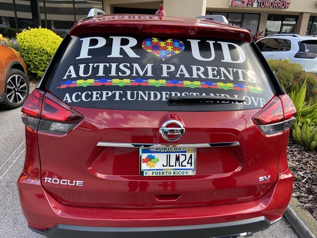 Vehicle Lettering for Proud Autism Parents