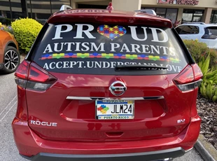 Vehicle Lettering for Proud Autism Parents