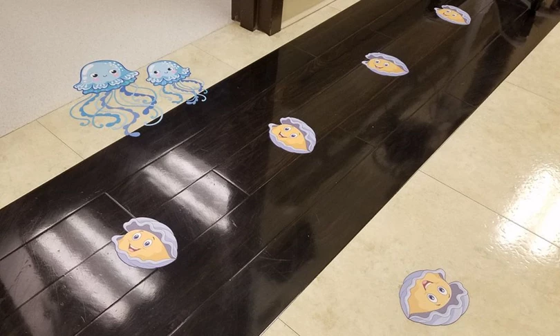 Floor Graphics for Childrens Hospital with Jellyfish