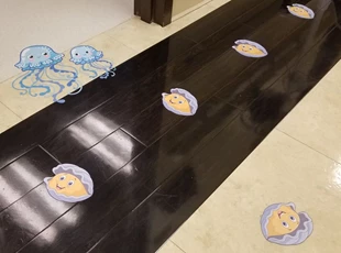 Floor Graphics for Children's Hospital with Jellyfish