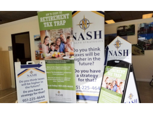 Indoor Banner stands for Wealth Strategies Company