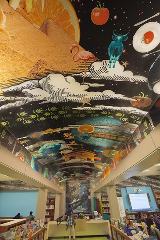 Creative Ceiling Graphics for School Library