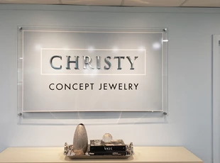 Jewelry Company Acrylic Standoff Lobby Sign
