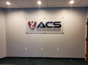 Indoor Acrylic Standoff Sign for Crane Services