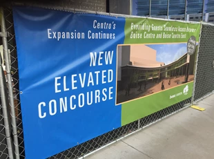 Construction Vinyl Banner for Elevated Concourse