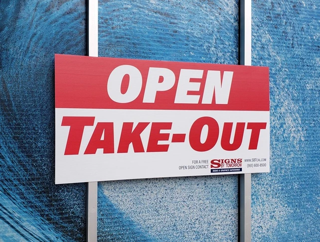 Open for Takeout Sign