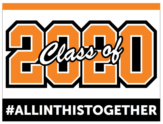 Graduation Sign Class of 2020 Orange