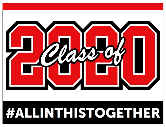 Graduation Sign Class of 2020 Red