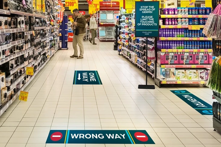 Social Distancing Floor Graphics in Retail Environment
