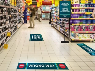 Social Distancing Floor Graphics in Retail Environment