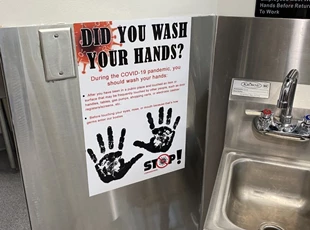 Did you wash your hands sign